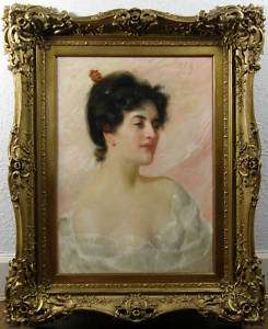 19th Century Spanish School Portrait Lady 0il on Canvas  