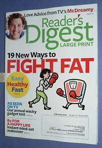 READERS DIGEST LARGE PRINT MAGAZINE FEBRUARY 2010 DIET  