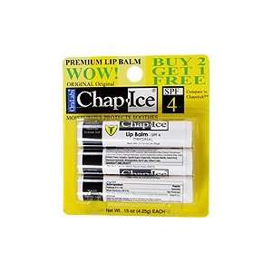  Chap Ice Premium SPF 4 Original Lip Balm   3 pk Health 