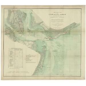  Civil War Map General map of Charleston Harbor, South 