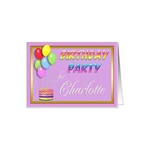  Charlotte Birthday Party Invitation Card Toys & Games