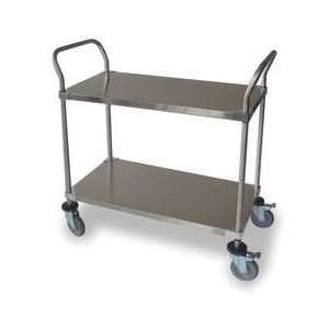 Storelogic 2HDR1 Wire Cart, HD, SS, 4 Solid Shelf, 36x24x39  