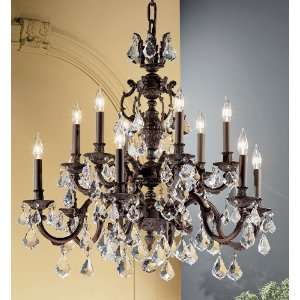   Crystalique Golden Teak Chateau 32 Crystal Chandelier from the Chate
