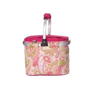  Fancy Space Saving Collapsible Market Tote Cooler   Pink 