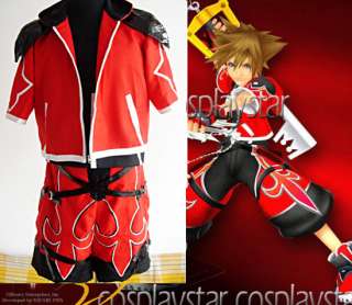 Kingdom Hearts II SORA Cosplay Costume super red  