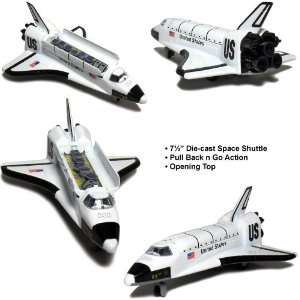  7½ Die cast Metal Space Shuttle with Pull Back n Go 
