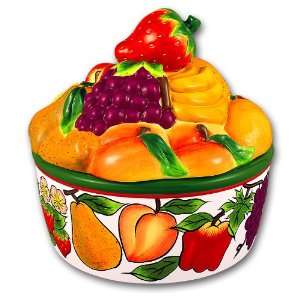    Ceramic Fruit Table Top Center Piece Canister