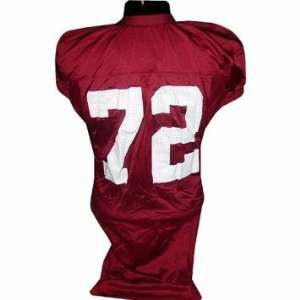  #72 Alabama Game Used Maroon Football Jersey (Name Removed 