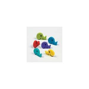  12 Colorful Whale Erasers Toys & Games