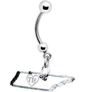  Clear State of Tennessee Belly Ring Jewelry