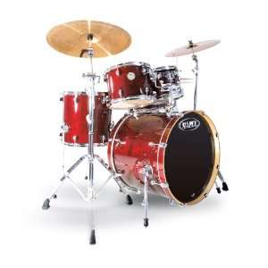   Standard 5 Drum Set, Transparent Cherry Red Musical Instruments