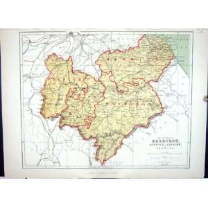  Roxburgh Berwick Selkirk Peebles Hughes Keane Antique Map 