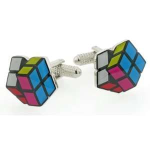  Rubiks cube style cufflinks with presentation box Jewelry