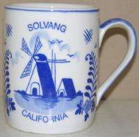 Blue Delft SOLVANG California Windmill Coffee Mug Cup MINT NEW  