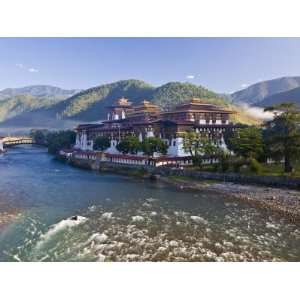 Punakha Dzong at the Convergence of Two Rivers Mo Chhu and Pho Chhu 
