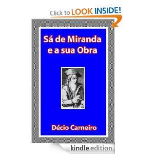 Sá de Miranda e a sua Obra Décio Carneiro  Kindle Store