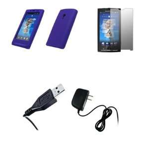 Sony Ericsson Xperia X10   Premium Purple Soft Silicone Gel Skin Cover 