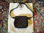 Authentic Vintage 1990s Chanel Black Quilted Leather Belt Bag EC