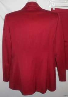 NWT PETITE SOPHISTICATE RED WOOL SKIRT SUIT, SIZE 6/8  