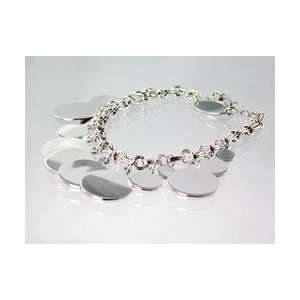  Sterling Silver Designer Charm Bracelet  Bangle Dots 