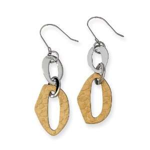   Chisel Stainless Steel Gold IP Plated Dangle Earrings Chisel Jewelry