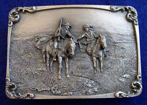 Western Cowboy Indian Charles Russell Belt Buckle  