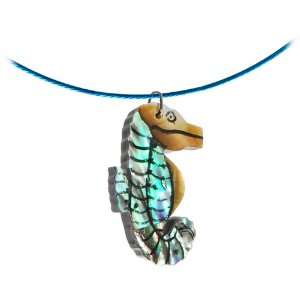  Paua Shell Seahorse Choker Necklace Jewelry