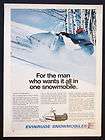 1971 evinrude motors snowmobile magazine ad winter travel riding snow
