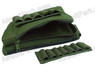Airsoft Rifle Stock Ammo Pouch w/ Cheek Leather Pad OD2  