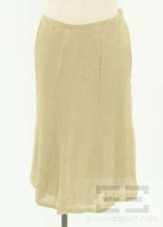 Donna Karan Signature 2 Piece Beige Raw Silk Top And Skirt Set Size 4 