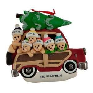   Woody Wagon Family of 6 Christmas Ornament