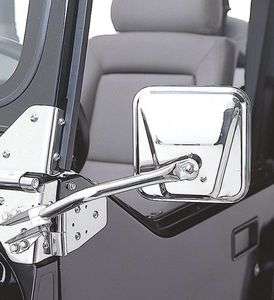 SmittyBilt 55 86 Jeep CJ5 & CJ7 Stainless Steel Side Mirrors   Brand 