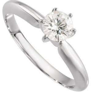 Elegant and Stylish 05.00 MM and 1/2 ct. Created Moissanite Solitaire 
