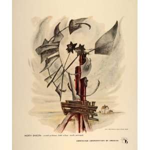  1948 CCA Art Ross Shattuck North Dakota Windmill Print 