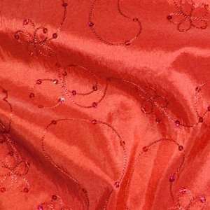   Sequined Taffeta Red Fabric By The Yard Arts, Crafts & Sewing