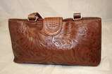 AMERICAN WEST HAND TOOLED LEATHER COWGIRL WESTERN STYLE TOTE HANDBAG 
