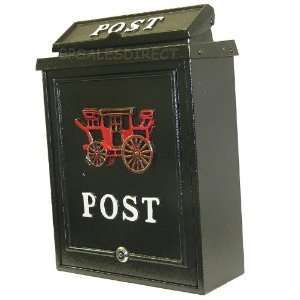  Black Metal Post Mail Box [Kitchen & Home]