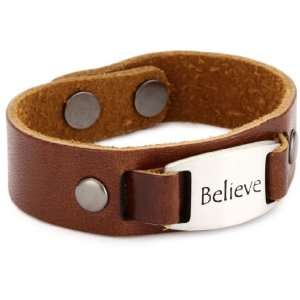    Dillon Rogers I.D Band Believe Brown Cuff Bracelet Jewelry