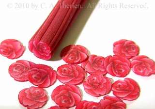 NEW Red Rose Fimo Nail Art, Scrapbooking Slices  