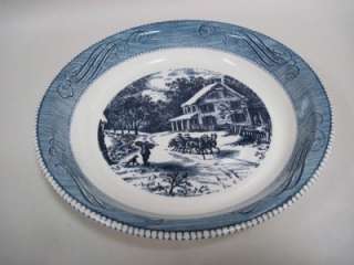 Royal China Currier and Ives Sleigh Ride 10 Pie Plate  
