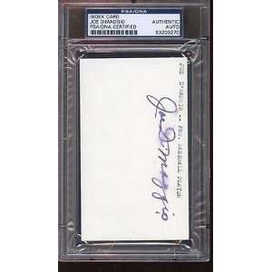  Joe DiMaggio Autographed Smudged Index Card PSA/DNA 