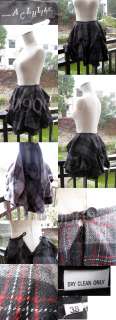 Allan Chiu   Charcoal & grey checked wool/acrylic skirt, zip left with 