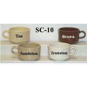  GET Ultraware Sandstone 10 Oz. Hard Plastic Soup Mug   4 