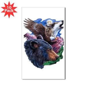   (Rectangle) (10 Pack) Bear Bald Eagle and Wolf 