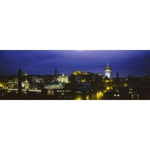 City Lit Up at Night, Edinburgh Castle, Edinburgh, Scotland by 