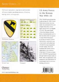 US ARMY KOREAN WAR 1950 53 OSPREY BATTLE ORDERS BOOK 11  