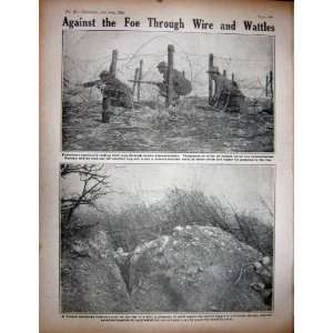   WW1 1916 French Soldiers German Howitzer Barbed Wire