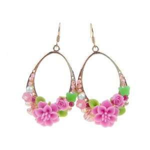 New Fashion Nickle free Polymer Clay Flower Danfle Earrings  Limited 