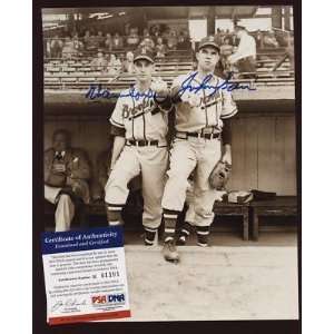  Signed Warren Spahn Picture   & Sain PSA   Autographed MLB 