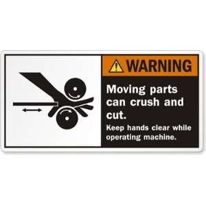   cut. Keep hands clear while operating machine Vinyl Labels, 3 x 1.5